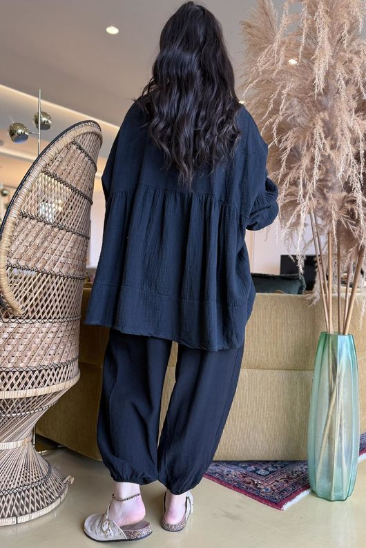 Suri Cushion Cotton Artist Smock Black /20=